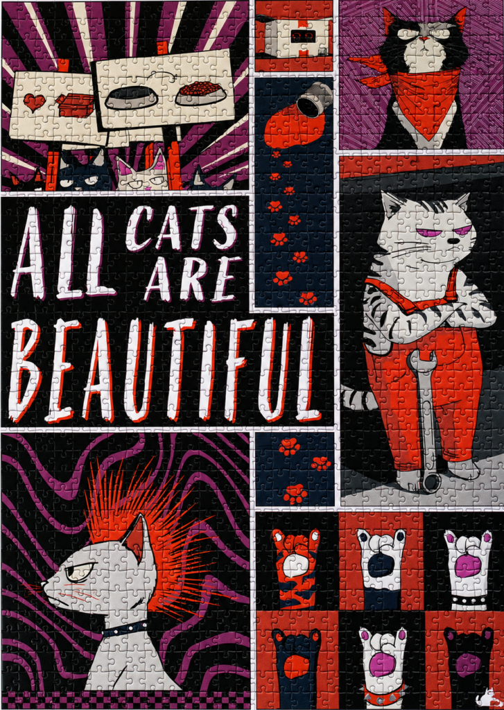 Puzzle engagé anticapitaliste chat